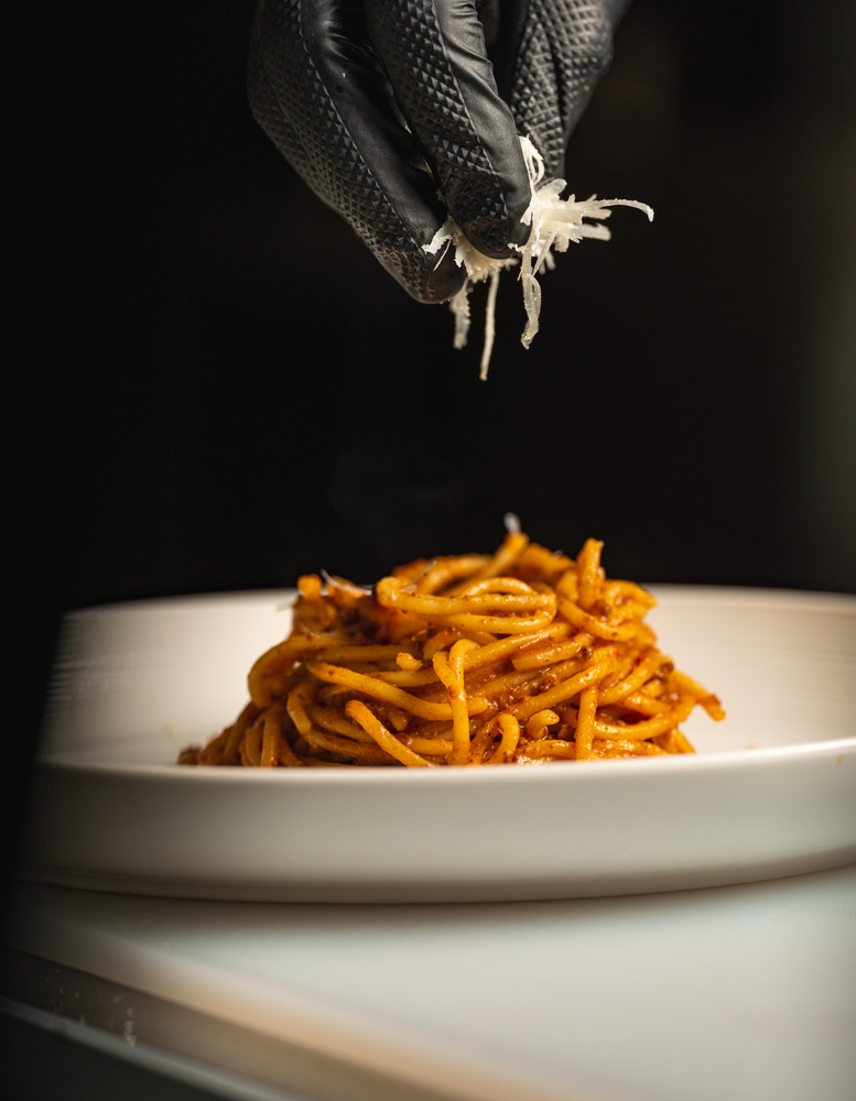 Truffle shaved over pasta